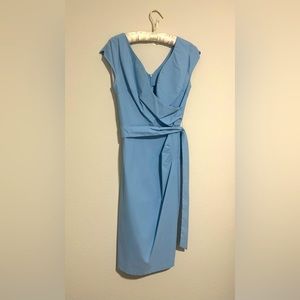 || NWT || MUXXN || BABY BLUE DRESS || PLEATED || SIDE TIE|| WORK || MIDI ||